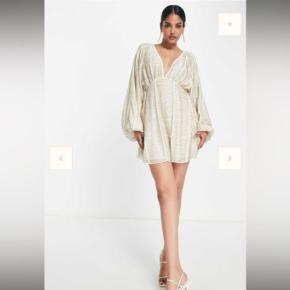 ASOS Design Embellished Smock Mini Dress